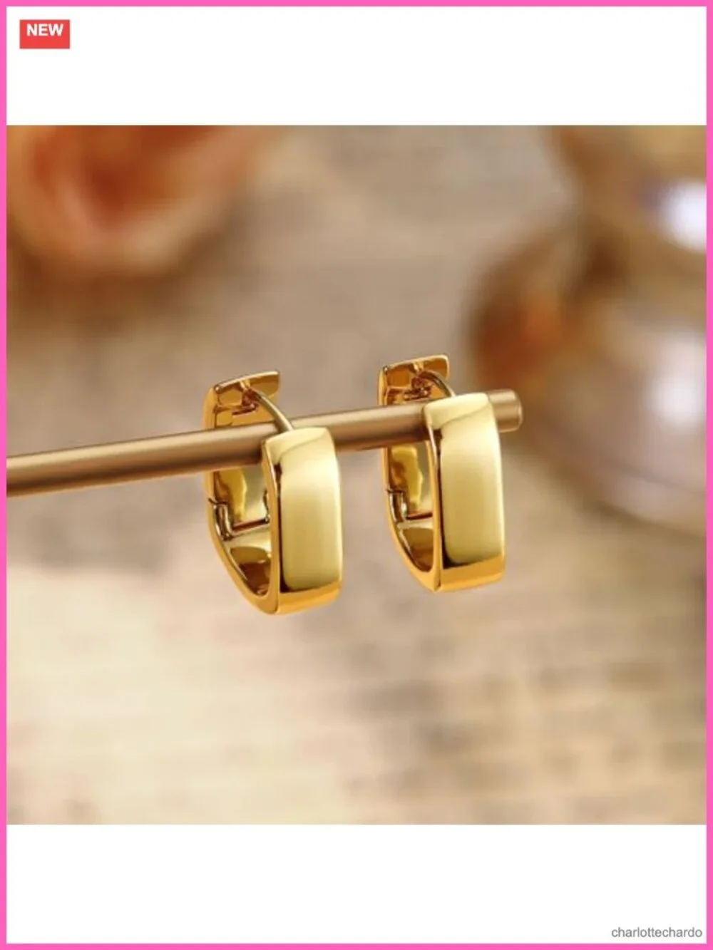 925 Sterling Silver 14K Gold Filled Chunky Hoop Earrings Hypoallergenic Huggie